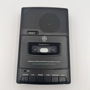 GE 3-5027A Personal Portable Recorder & Cassette Player  Bundle Black Works